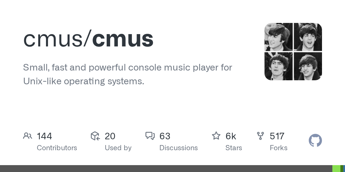 cmus — seven-view console music player